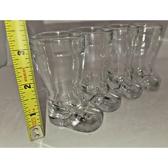 BOOT toothpick holder Shot Glass 3¼ Tall set of 4 western barware MOD DEP - Picture 7 of 7